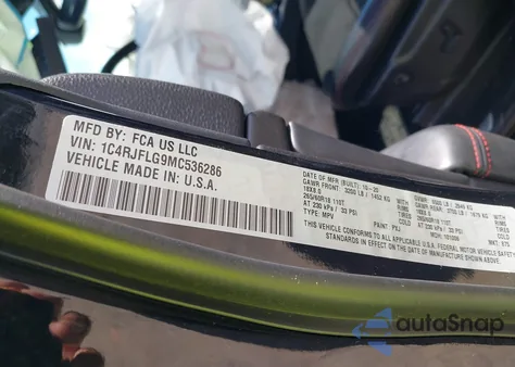 2021 Jeep Grand Cherokee Trailhawk 4X4 из США, поврежденный, VIN 1C4RJFLG9MC536286